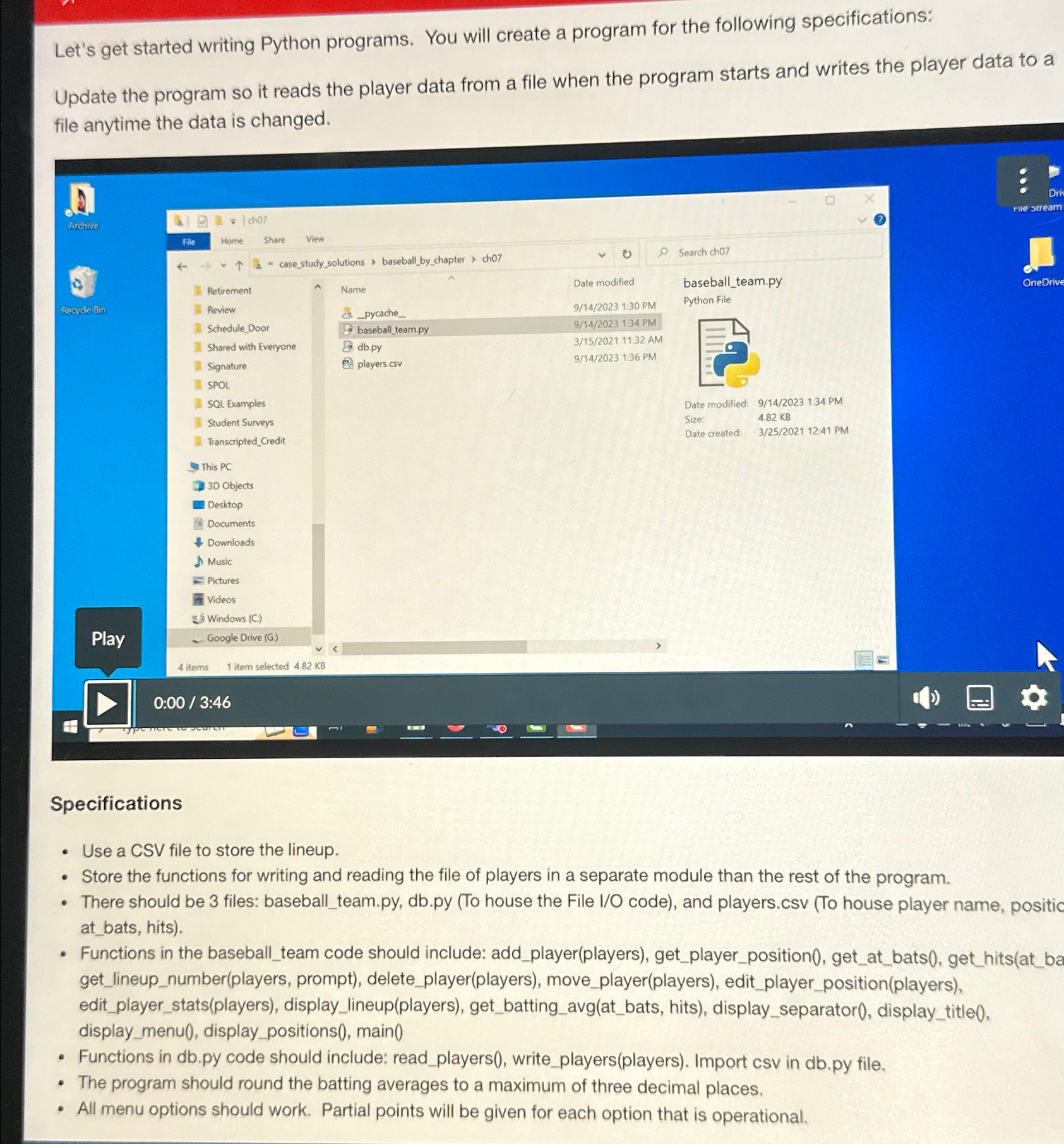 I am not sure how to make 3 separate files for