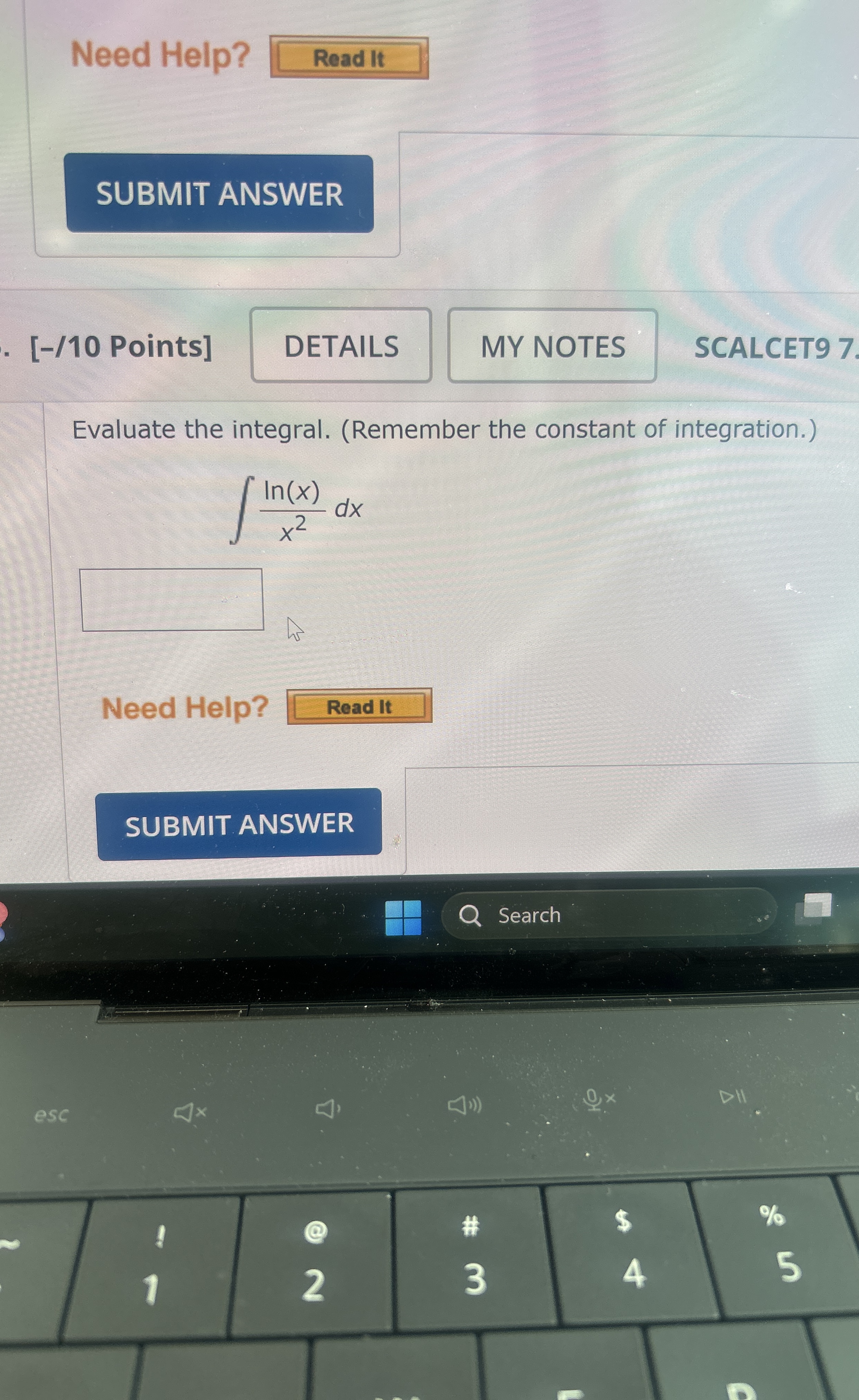 Need Help? [ - / 1 0 Points ] SCALCET 9 7