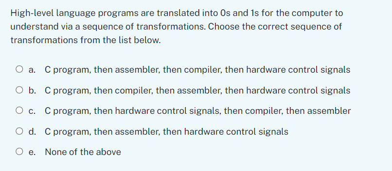 High - level language programs are translated