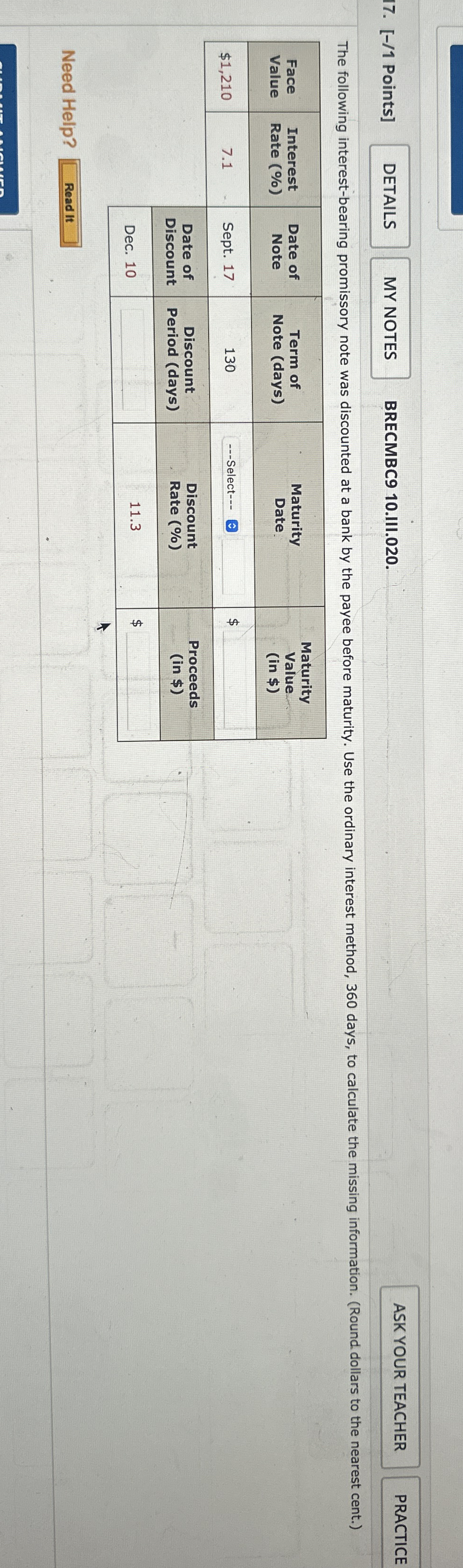 [ - / 1 Points ] BRECMBC 9 1 0 . III . 0 2 0 .