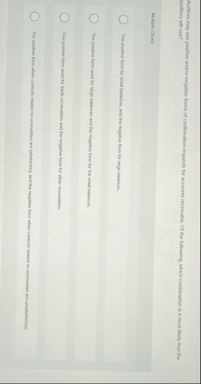 Auditors may use posithe and / or negative forms