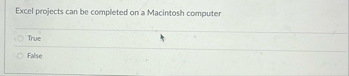 Excel projects can be completed on a Macintosh