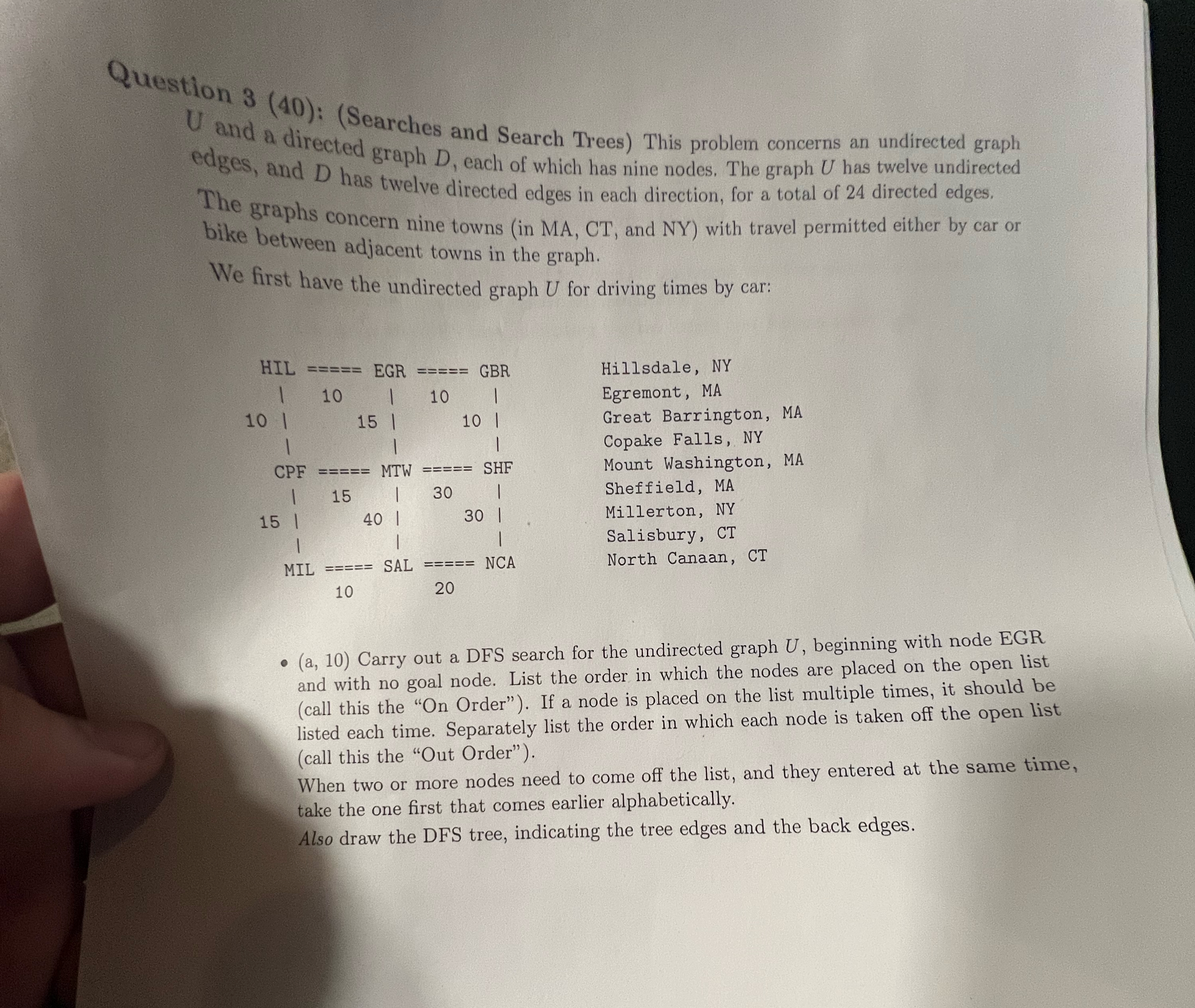 Question 3 ( 4 0 ) : ( Searches and Search Trees