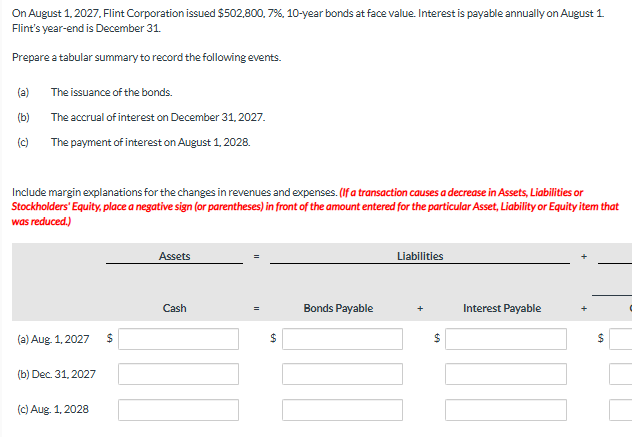 On August 1 , 2 0 2 7 . Flint Corporation issued