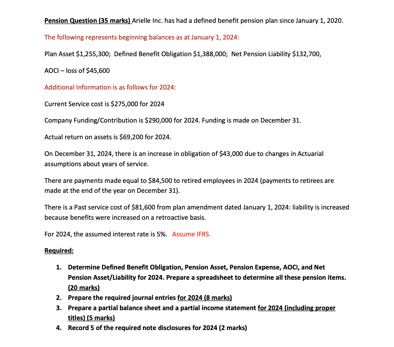 Please answer ASAP, in hand w Pension Question (