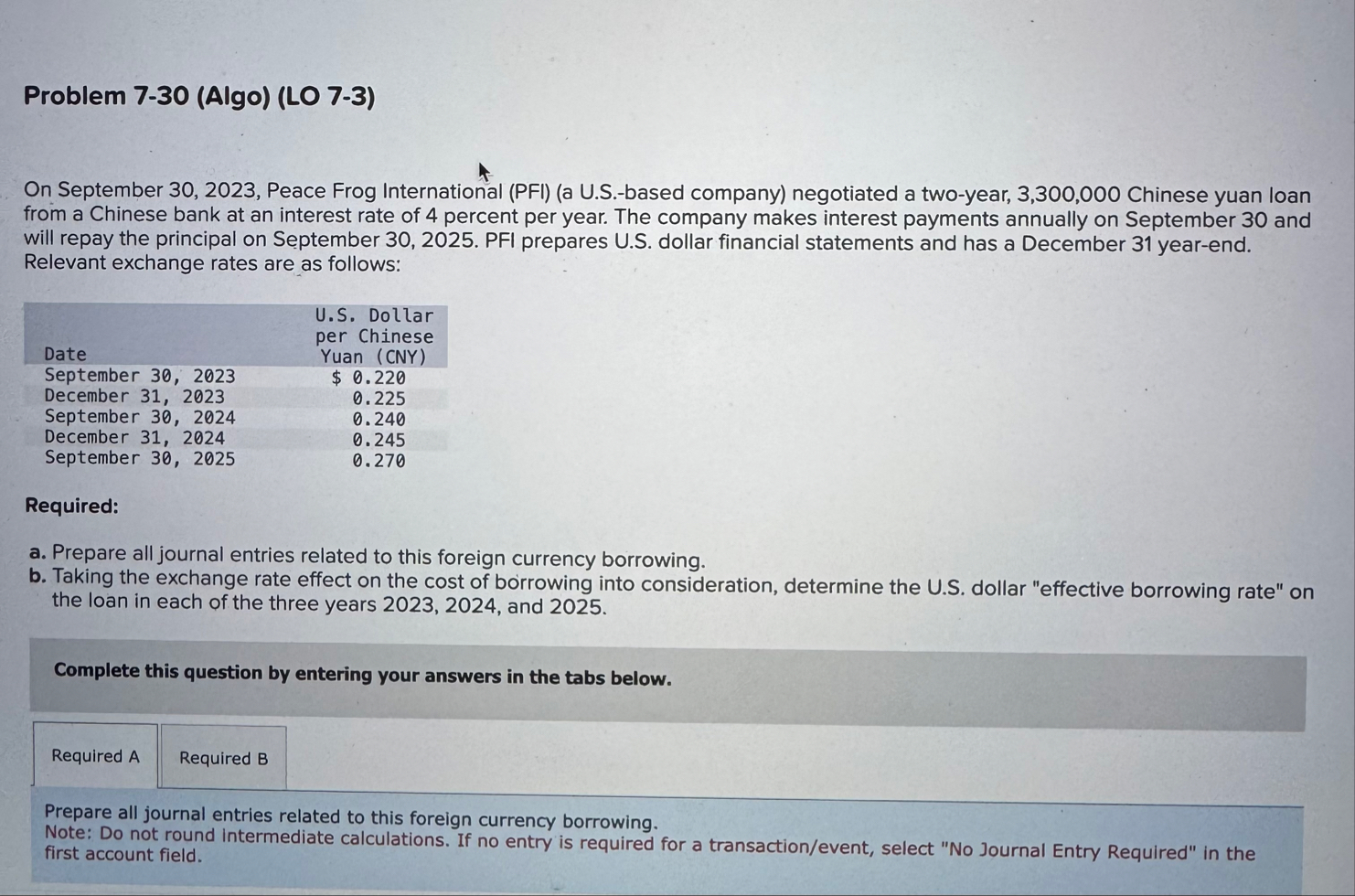 Problem 7 - 3 0 ( Algo ) ( LO 7 - 3 ) On