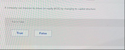 A company can improve its return on equity ( ROE