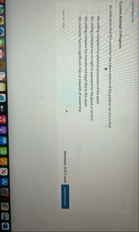 View Policies Current Attempt in Progress An