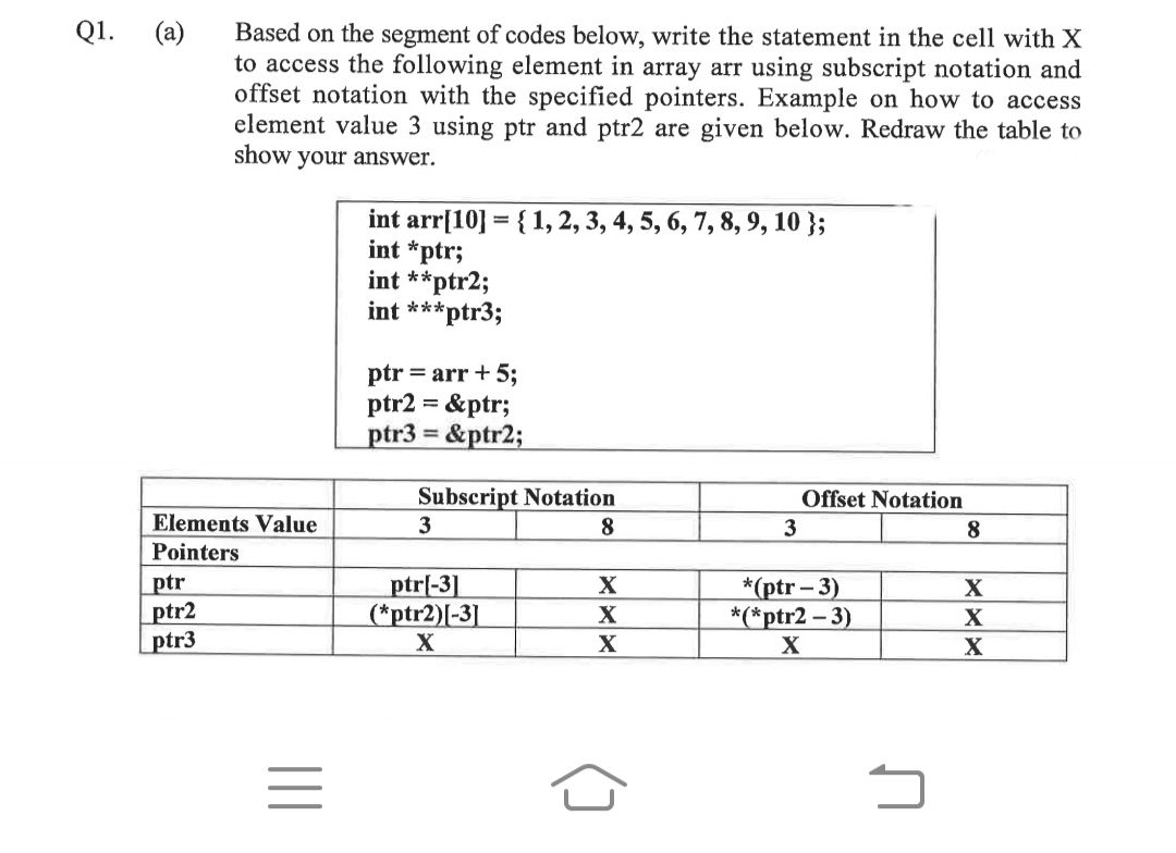 helpQ 1 . ( a ) Based on the segment of codes