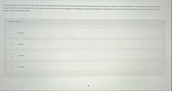 Pevaner leased a machine for a ten - year non -