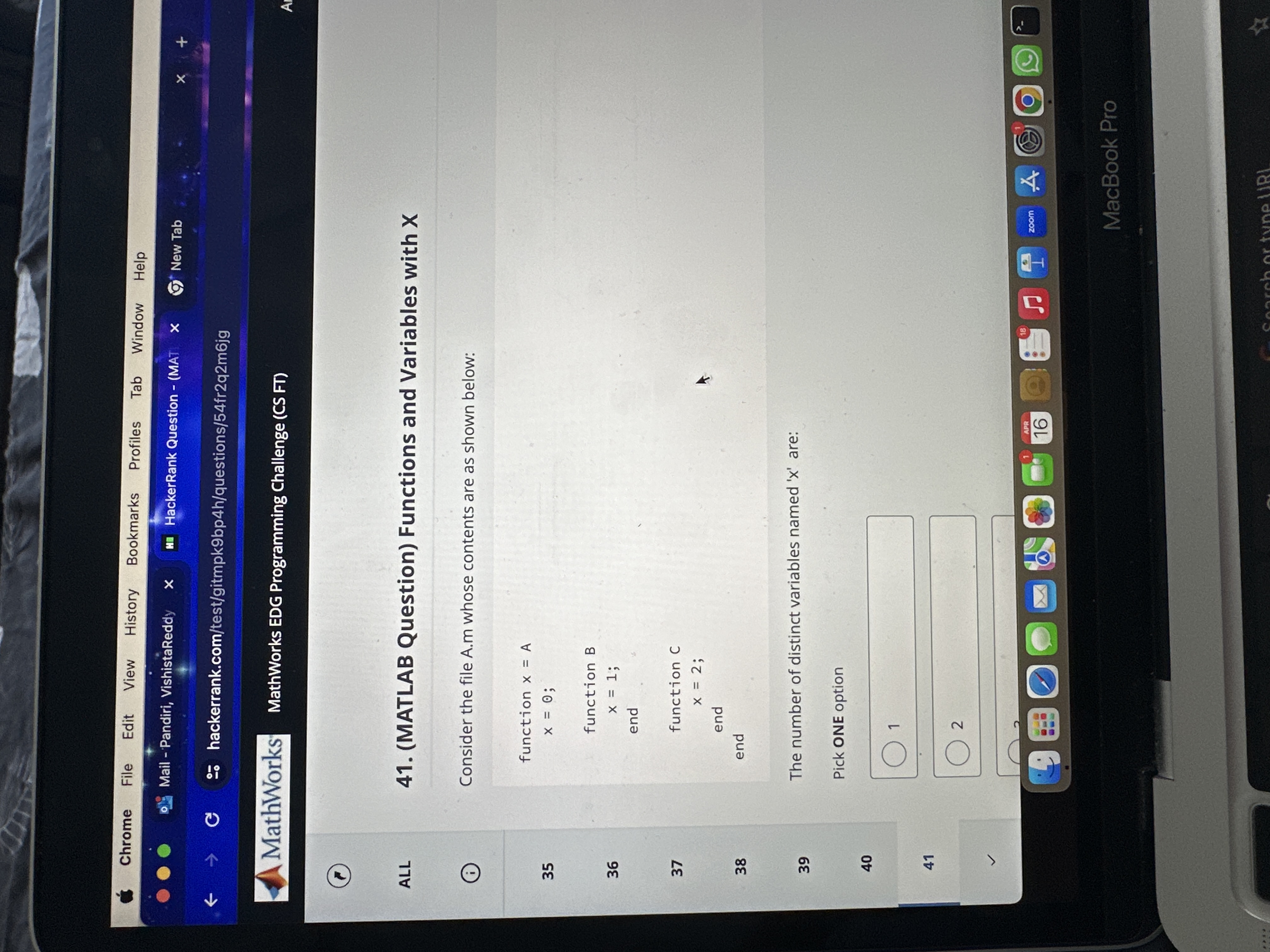 ALL 4 1 . ( MATLAB Question ) Functions and