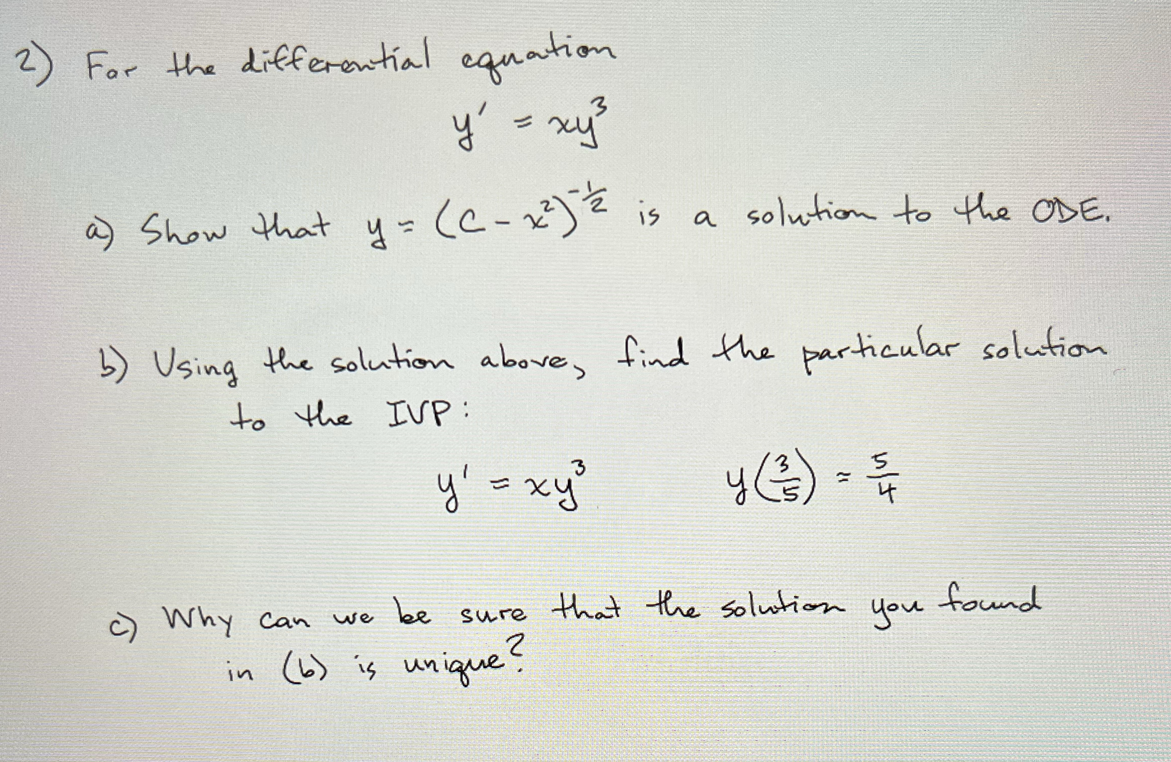 For the differential equation y ' = x y 3 a )