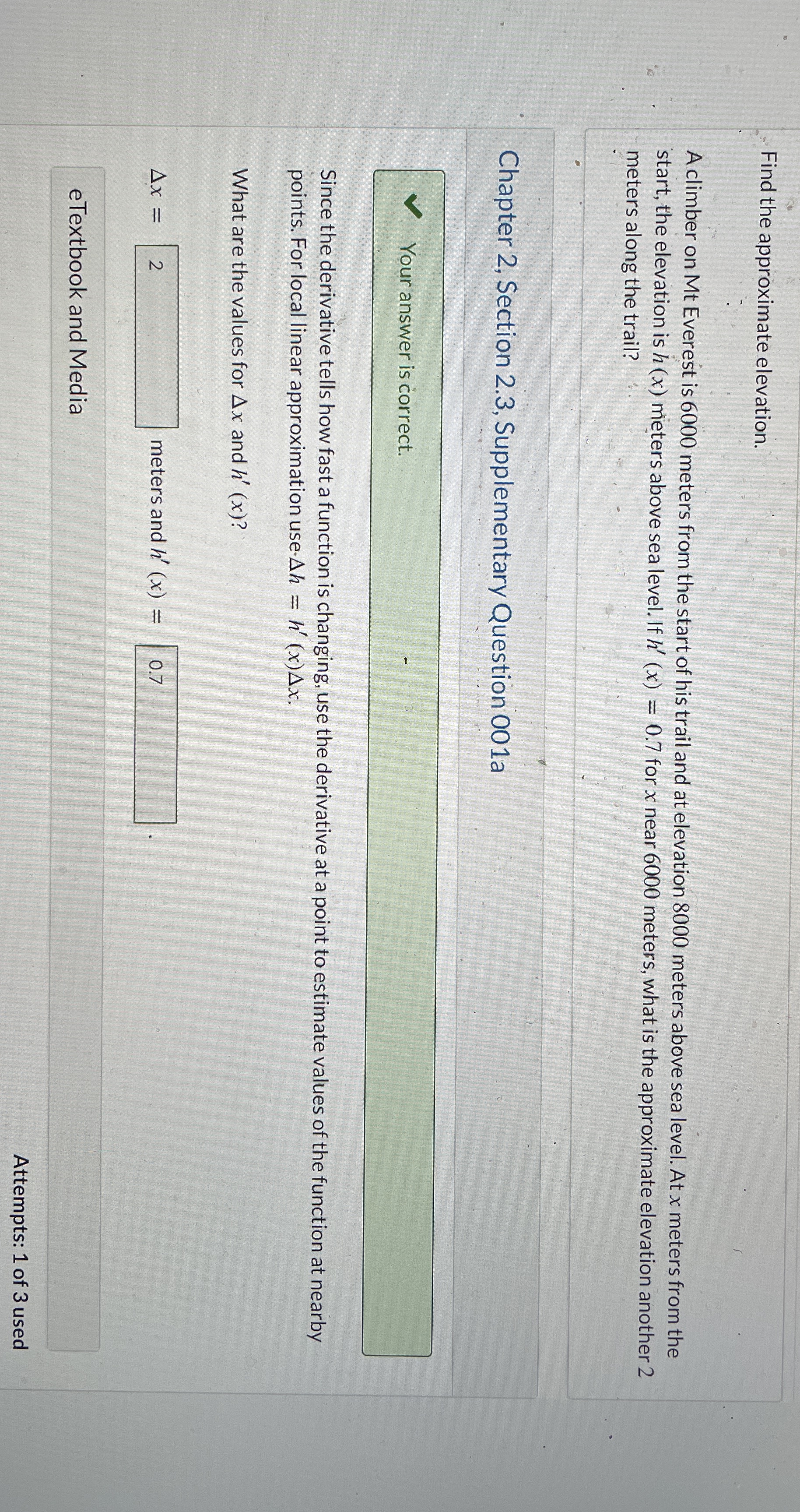 Find the approximate elevation. A climber on Mt