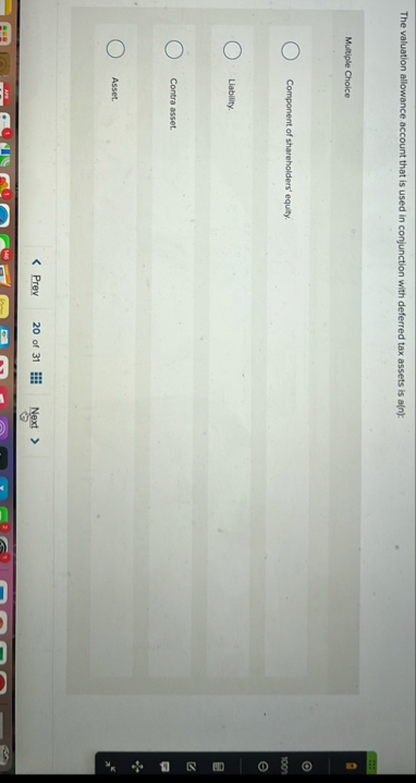 The valuation allowance account that is used in