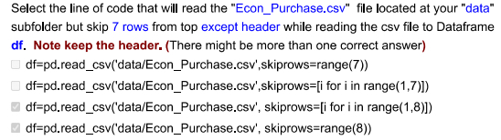 Select the line of code that will read the "Econ