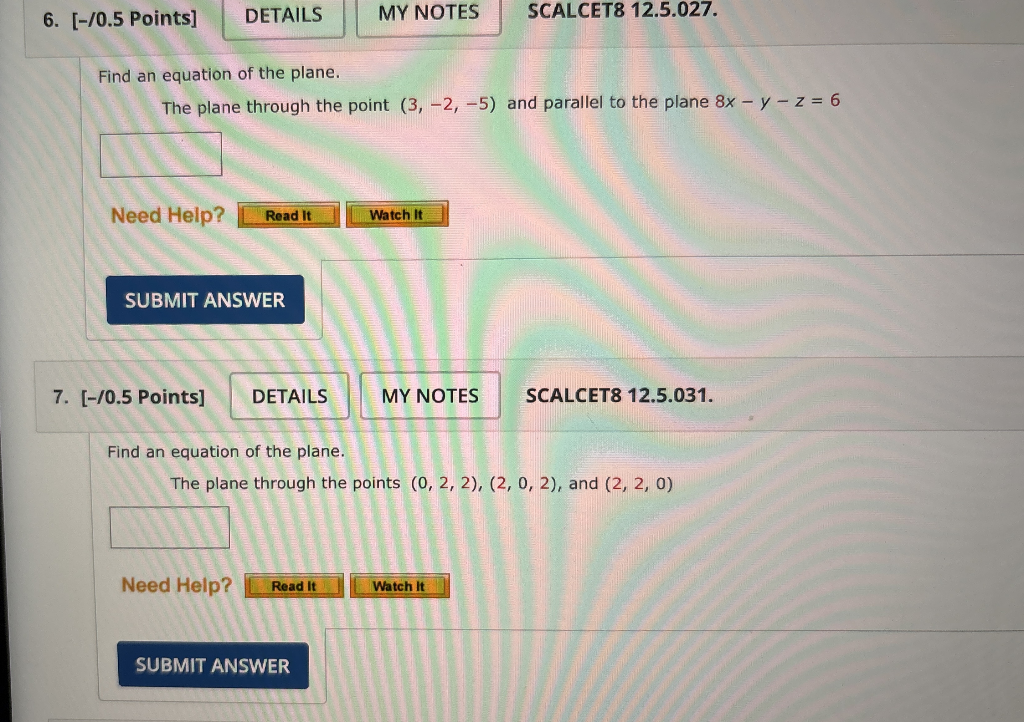 [ - / 0 . 5 Points ] SCALCET 8 1 2 . 5 . 0 2 7 .