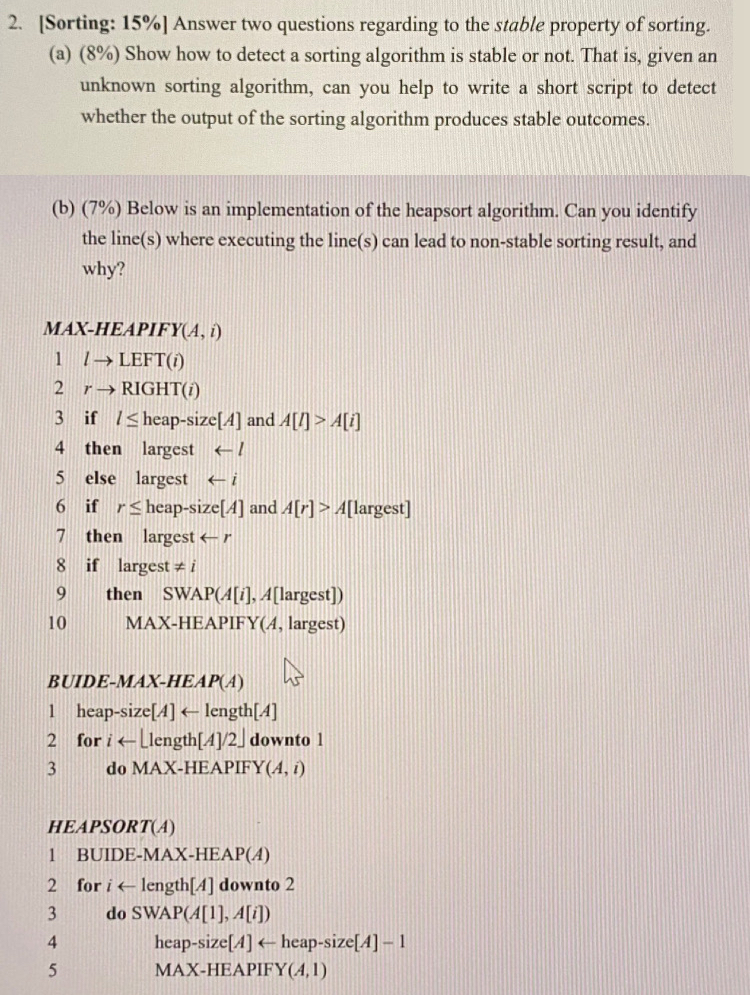 [ Sorting: 1 5 % ] Answer two questions regarding