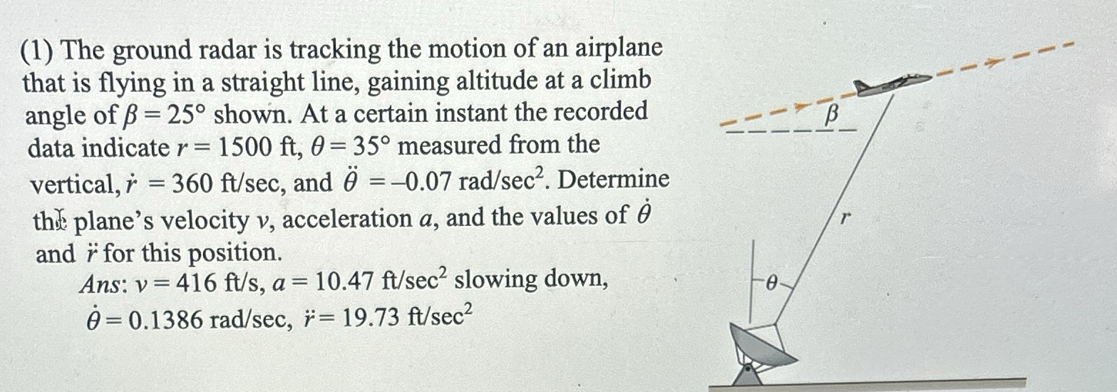 ( 1 ) The ground radar is tracking the motion of