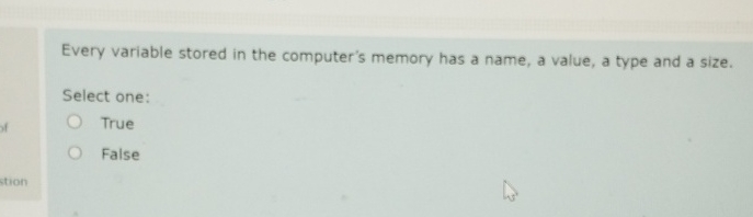 Every variable stored in the computer's memory