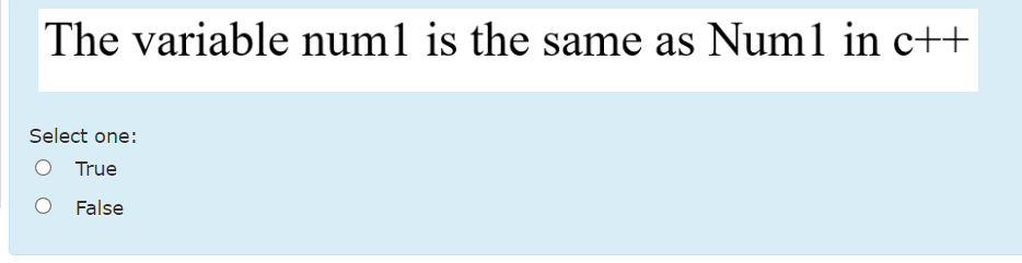 The variable num 1 is the same as Num 1 in c + +