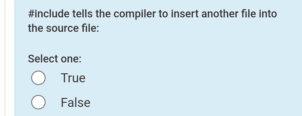 #include tells the compiler to insert another