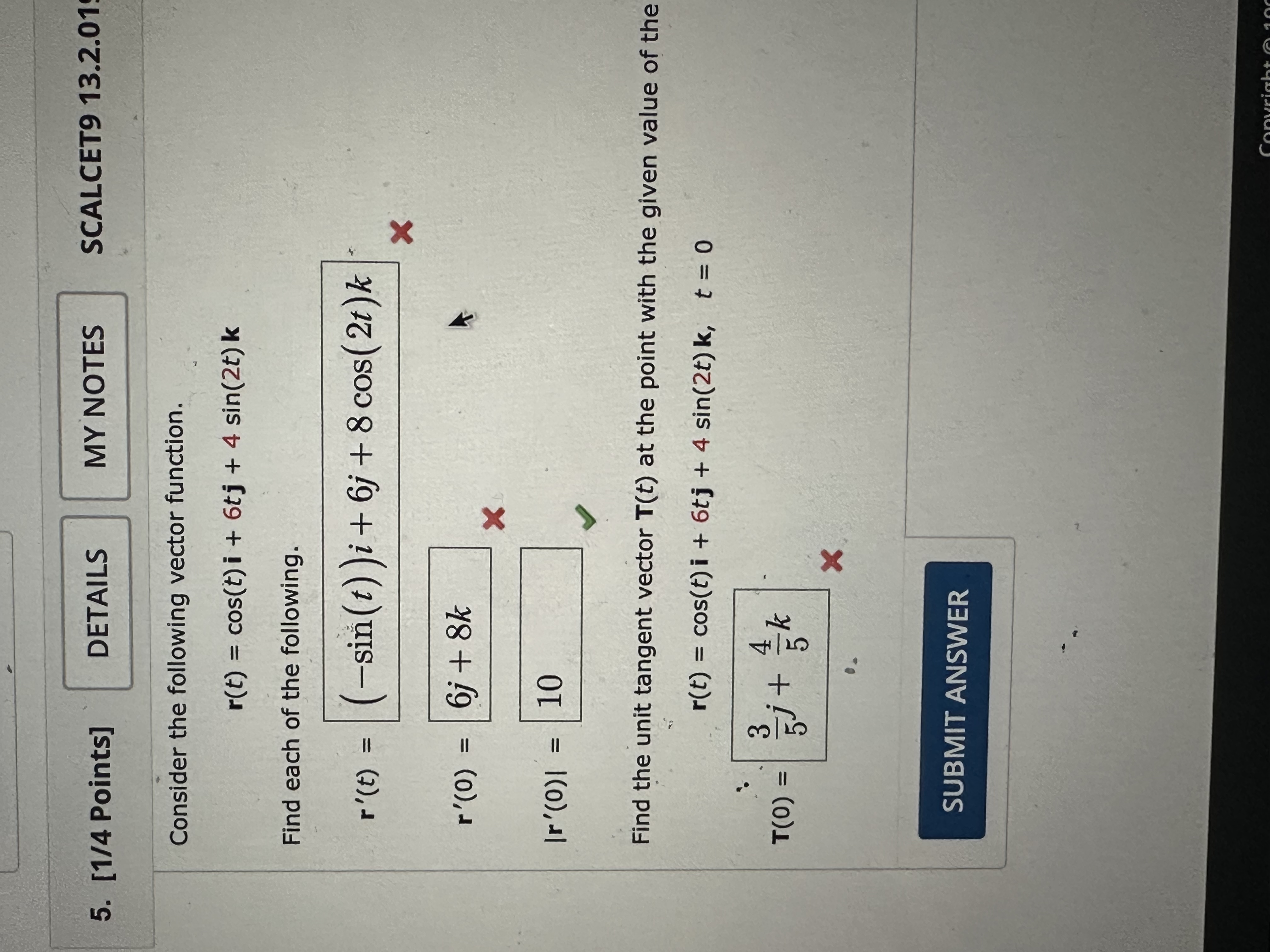[ 1 / 4 Points ] SCALCET 9 1 3 . 2 . 0 1 Consider