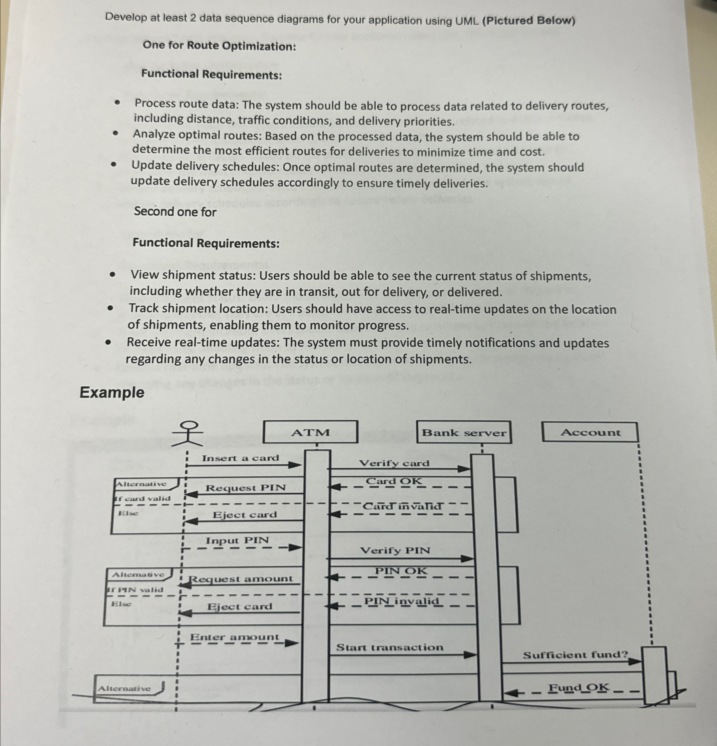 Develop at least 2 data sequence diagrams for