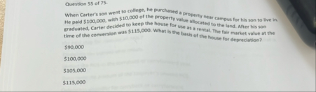 Question 5 5 of 7 5 . When Carter's son went to