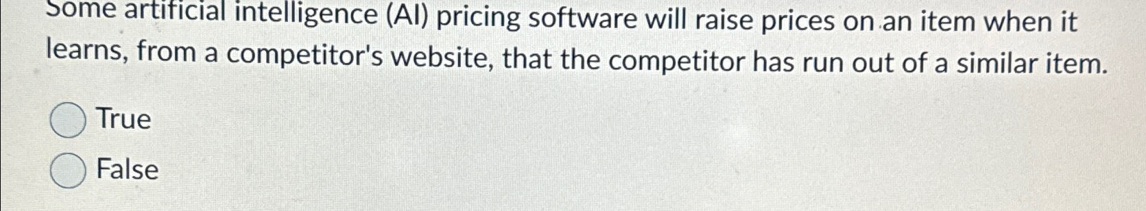 Some artificial intelligence ( AI ) pricing