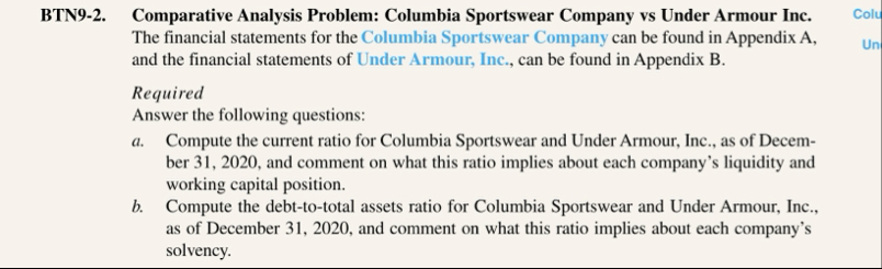 BTN 9 - 2 . Comparative Analysis Problem: