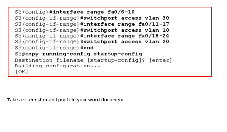 LAB: VLAN CONFIGURATION \ table [ [ Addressing