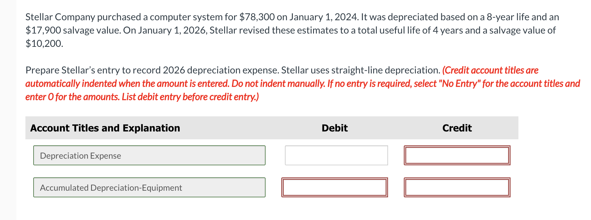 Stellar Company purchased a computer system for \