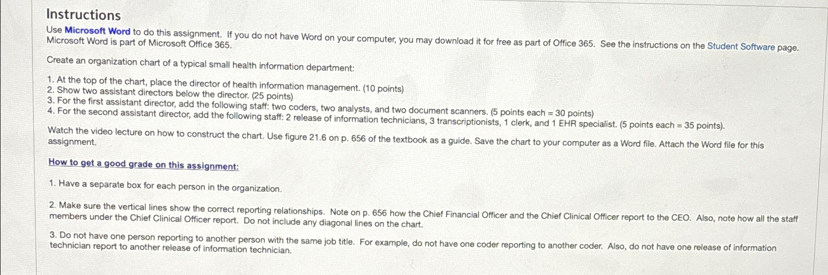 Instructions Use Microsoft Word to do this