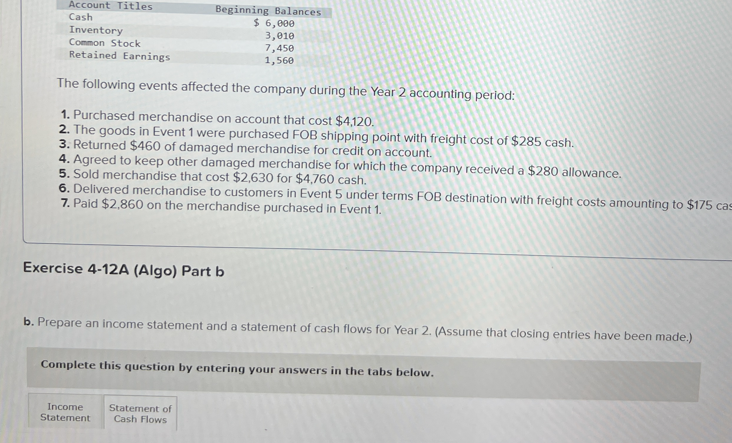 \ table [ [ Account Titles,Beginning Balances ] ,