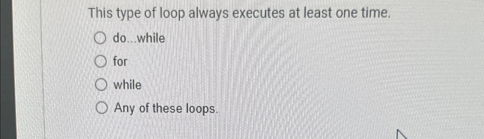 This type of loop always executes at least one