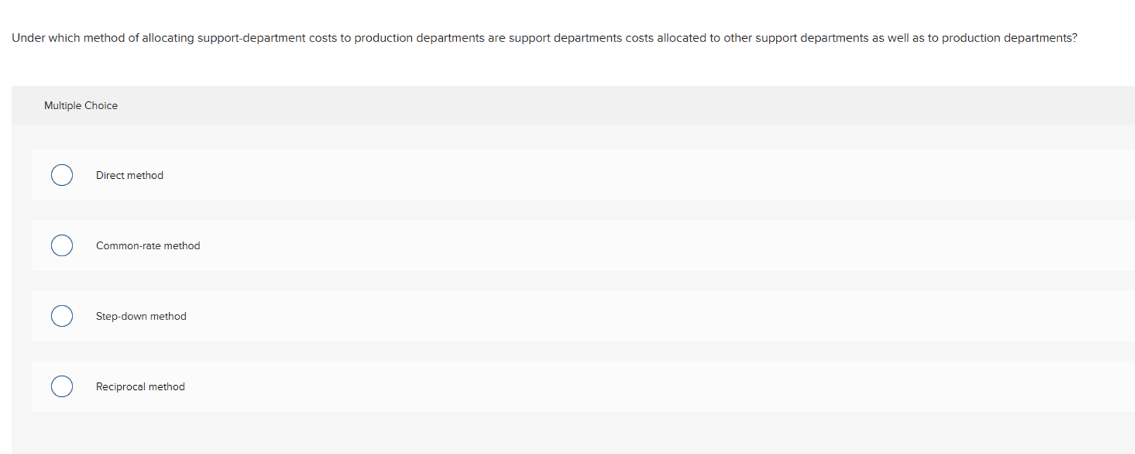 Multiple Choice Direct method Common - rate