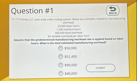 Question # 1 BACK c o s . c o s d Infinity LLC .