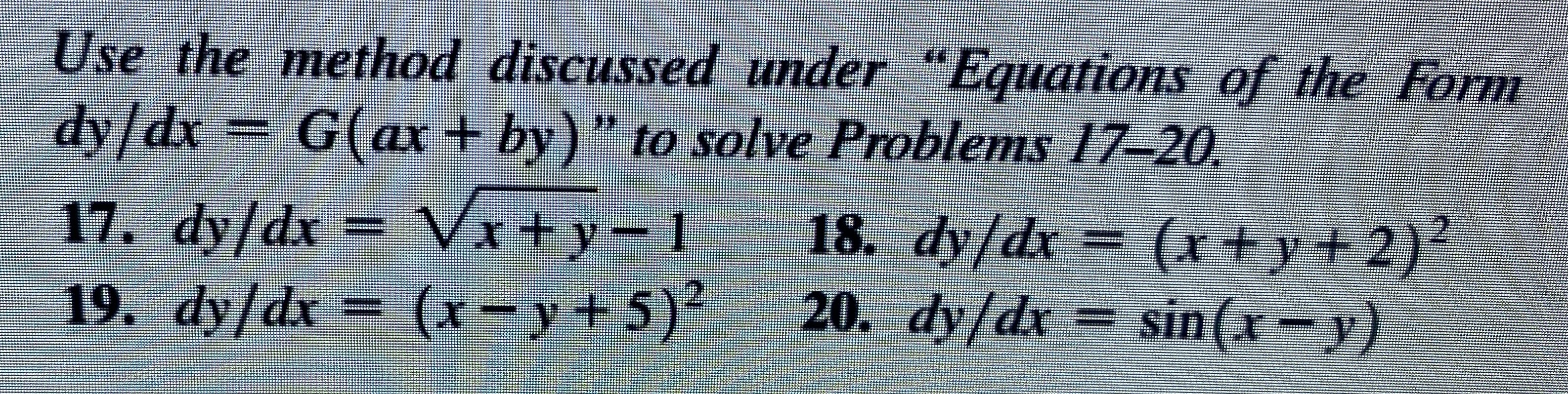 Use the method discussed under "Equations of the