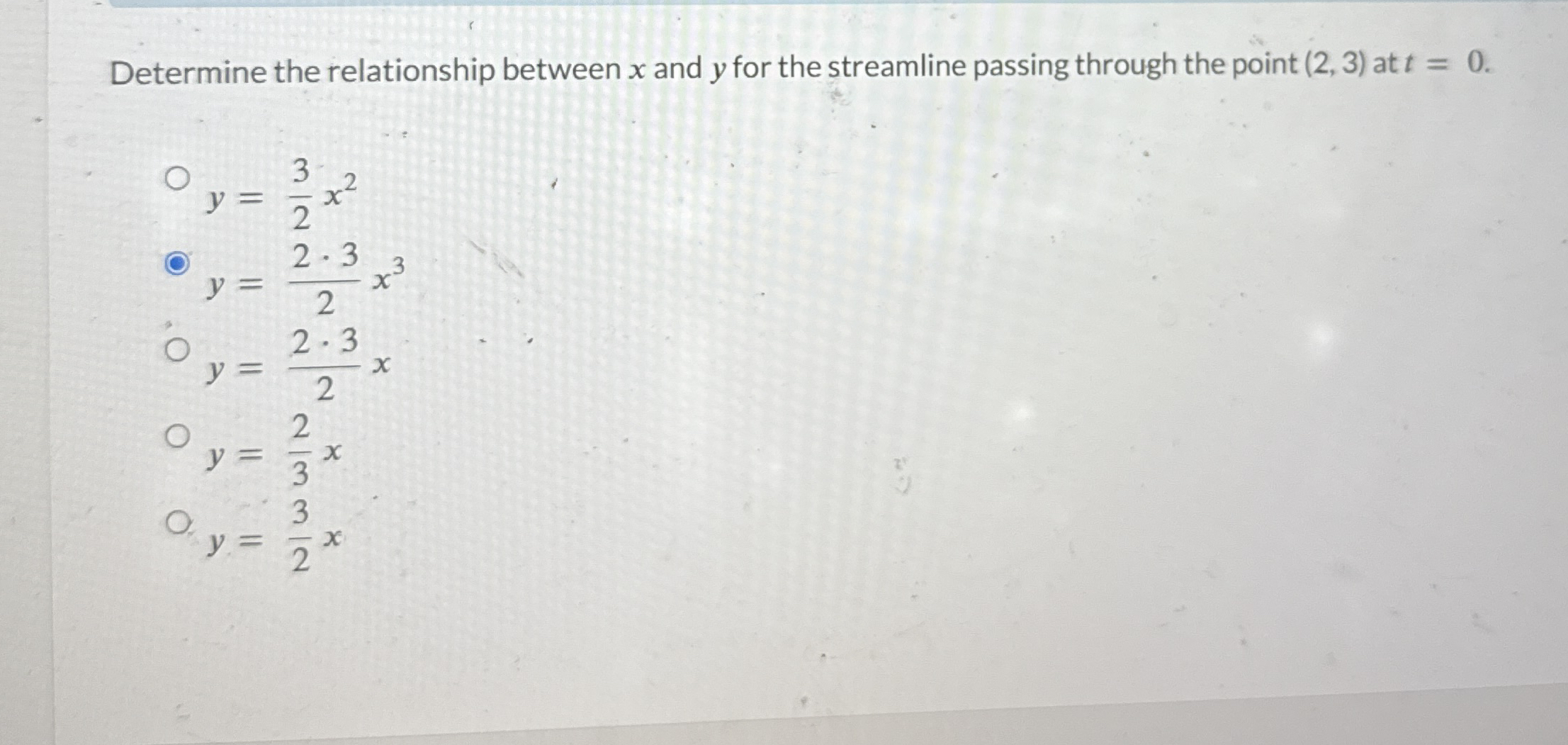 Determine the relationship between x and y for