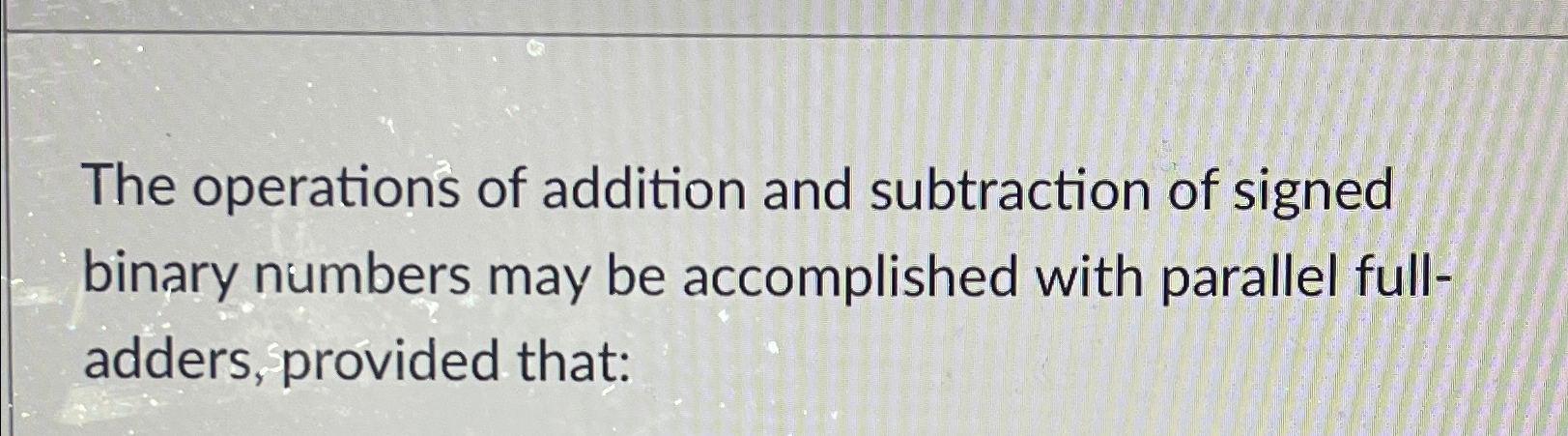 The operations of addition and subtraction of
