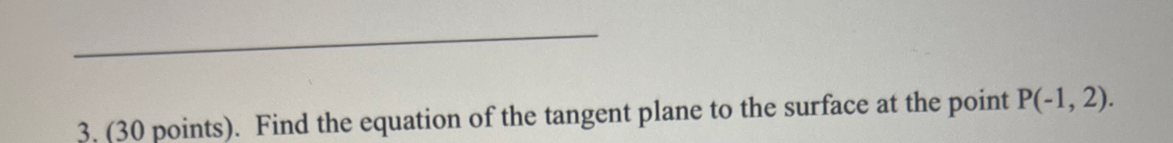 ( 3 0 points ) . Find the equation of the tangent