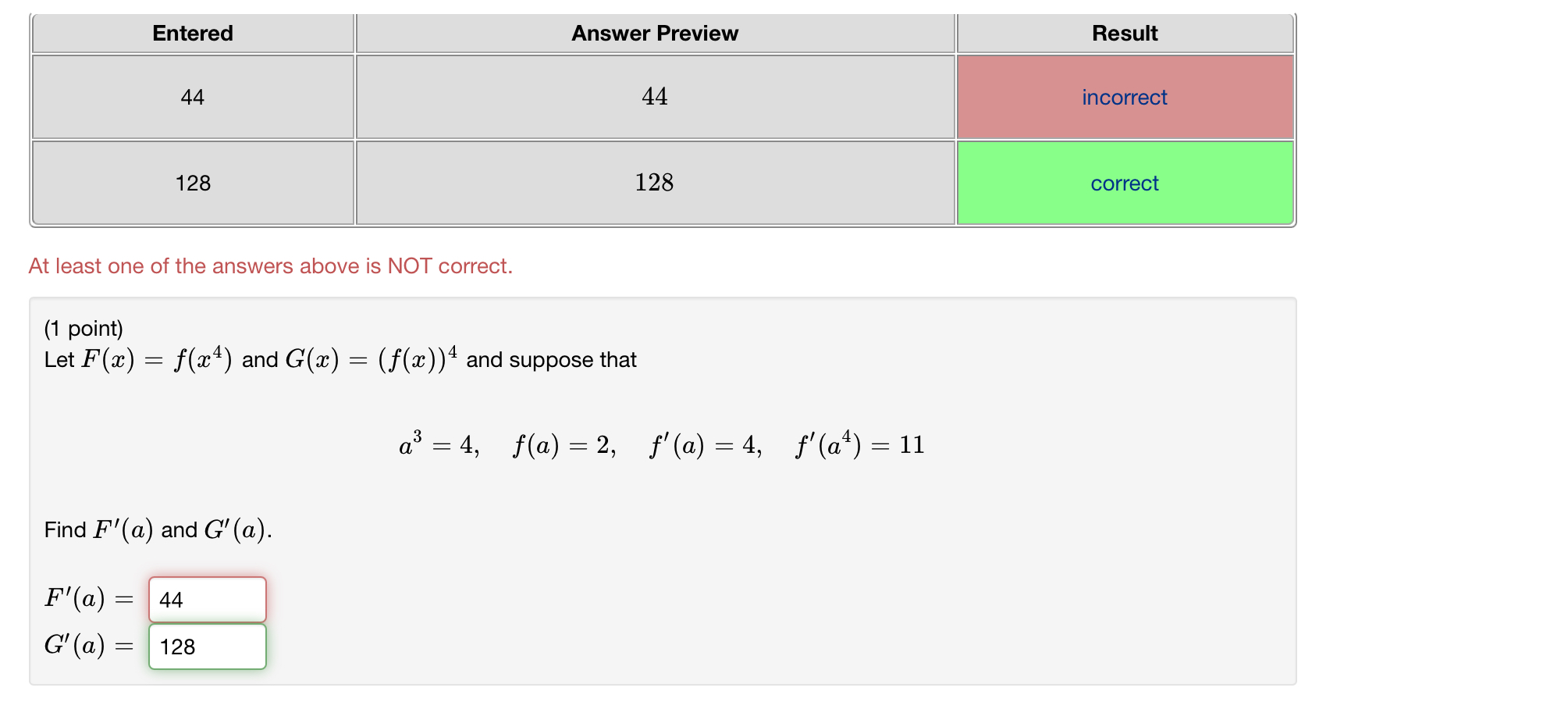 Let F ( x ) = f ( x ^ ( 4 ) ) and G ( x ) = ( f (