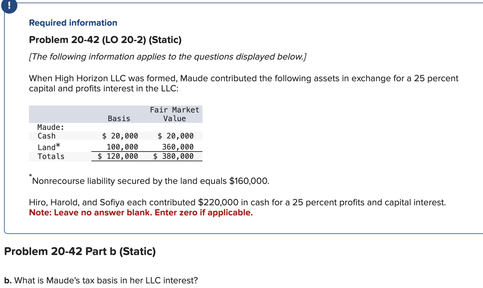 Problem 2 0 - 4 2 Part b ( Static ) b . What is