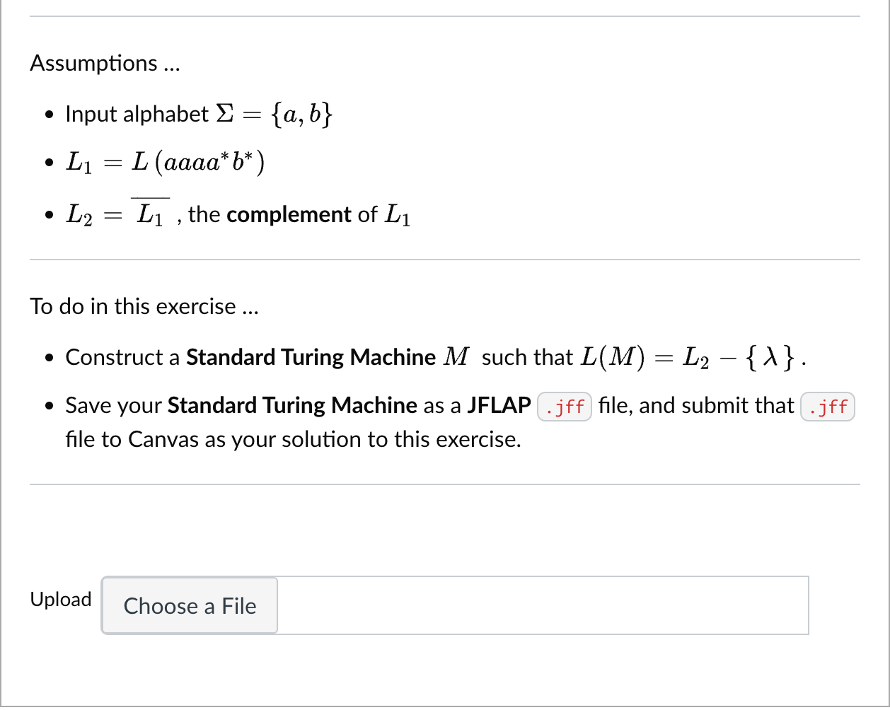 Please submit a JFLAP drawing with accecpted