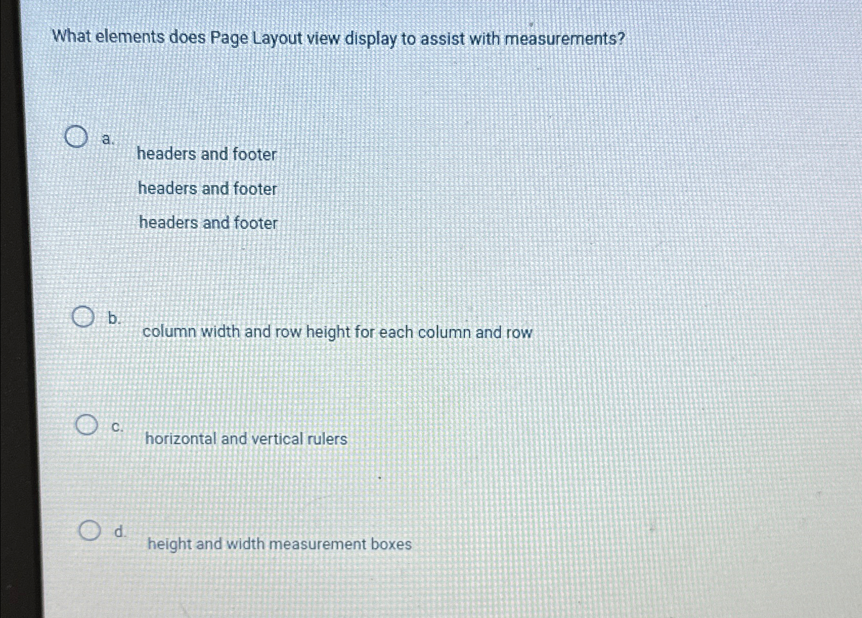 What elements does Page Layout view display to