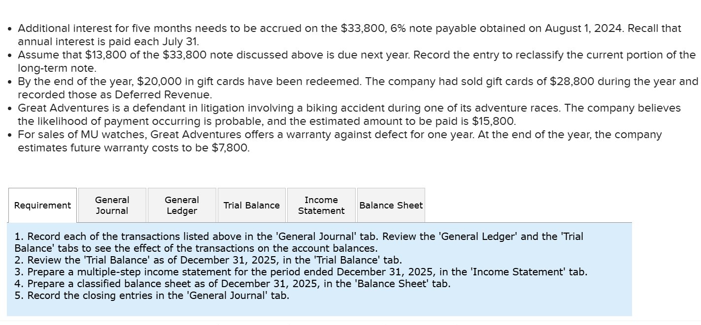 - Additional interest for five months needs to be