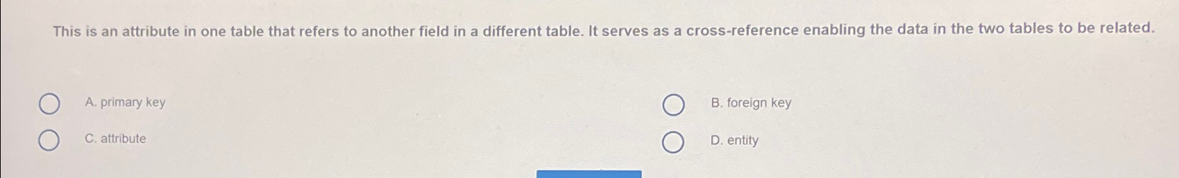 This is an attribute in one table that refers to