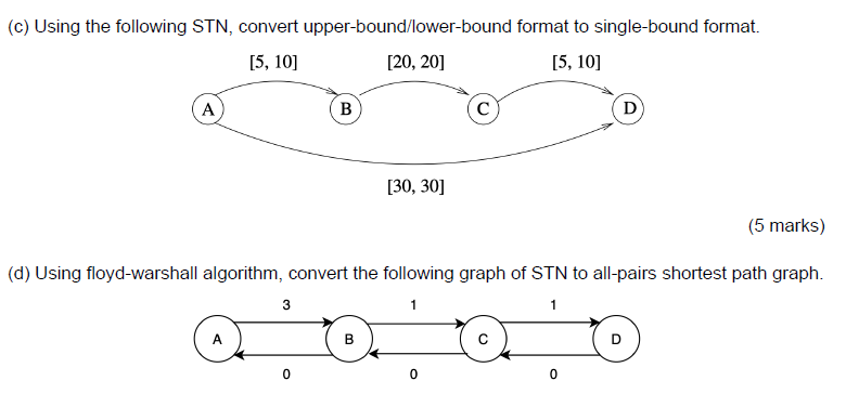 Q . 1 Temporal Planning / STN ( a ) This question