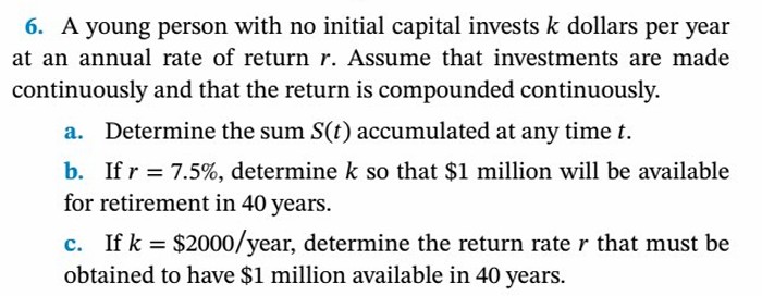 6 . A young person with no initial capital