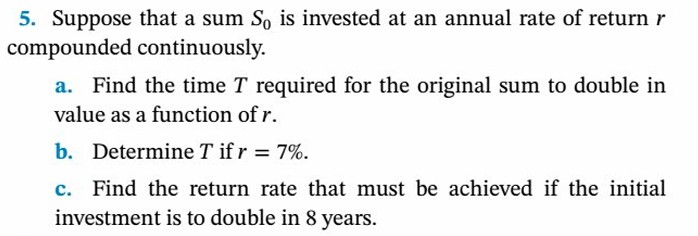 5 . Suppose that a sum \ ( S _ { 0 } \ ) is
